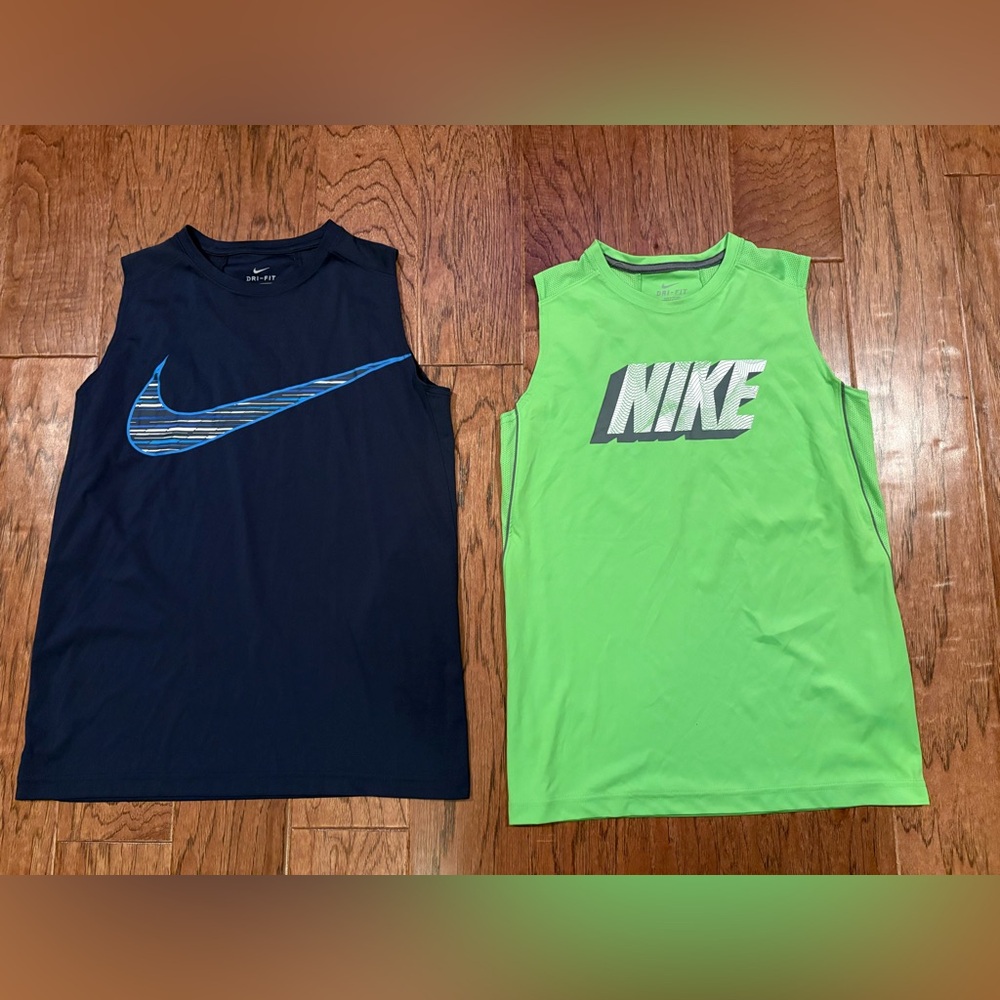 Lot of 2 Nike Dri-Fit Muscle Tank Tops Sleeveless Boys Youth Size XL Large